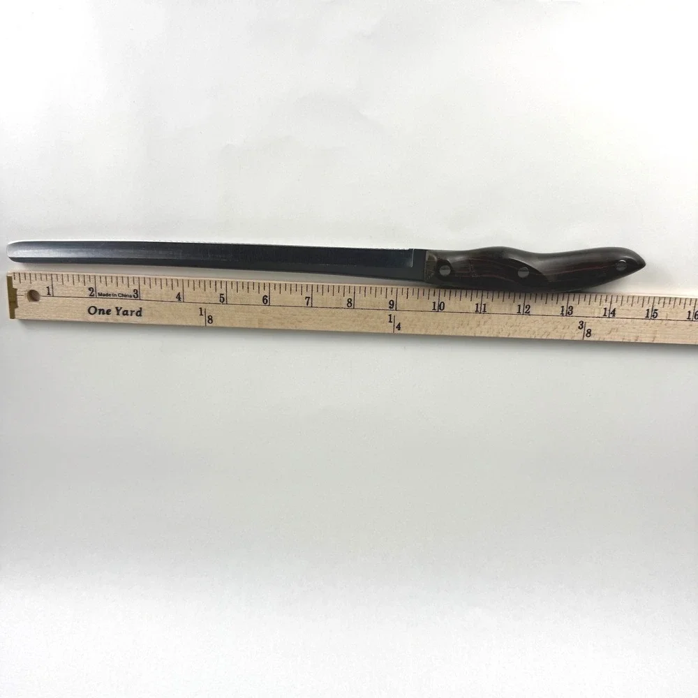 Vintage CUTCO 1024 Serrated Slicer Bread Knife Brown Swirl Handle USA
